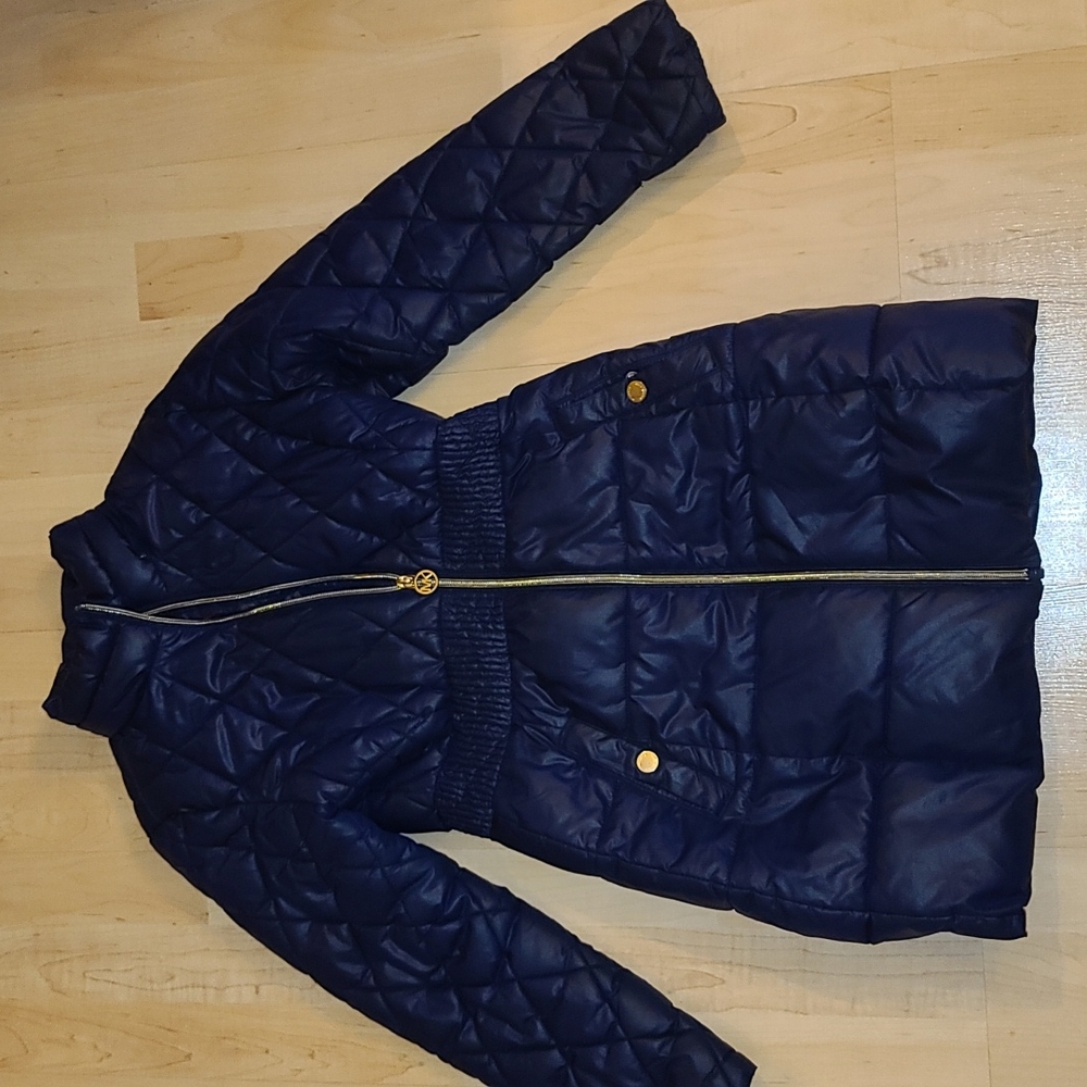 Girls Michael Kors Puff Coat With Pink Fleece Interior